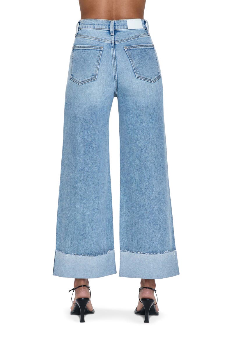 Lana Raw Hem Ankle Wide Leg Jeans, Alternate, color, SNOWCAT
