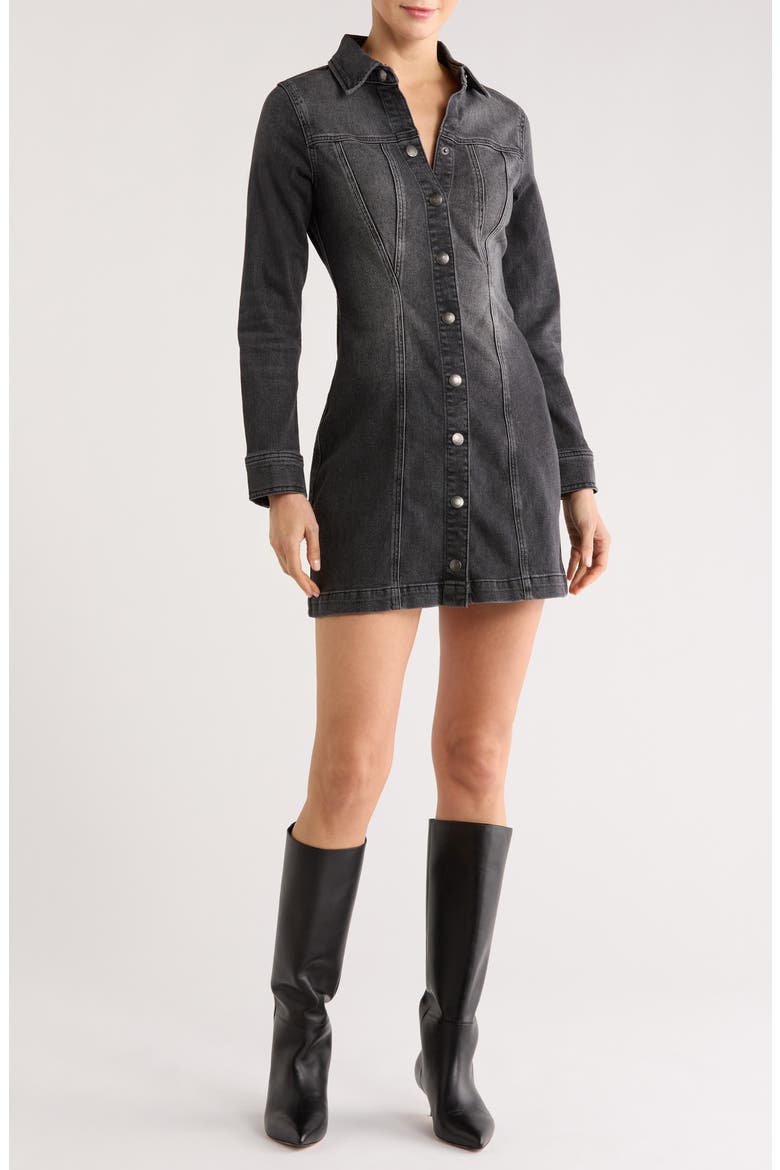 Peyton Long Sleeve Denim Dress, Main, color, LIGHT NIGHTSHADE