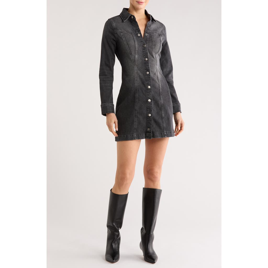 Dl1961 Peyton Long Sleeve Denim Dress In Black