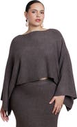 ELOQUII Draped Cropped Sweater