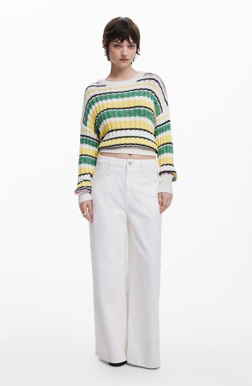 Desigual Colorful Striped Sweater In Multi Stripe
