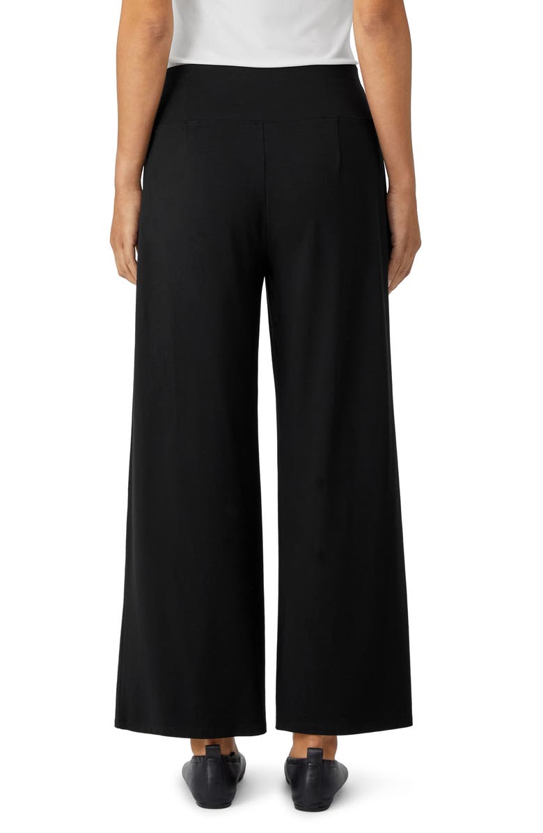 Eileen Fisher High Waist Wide Ankle Pants, Alternate, color, Black