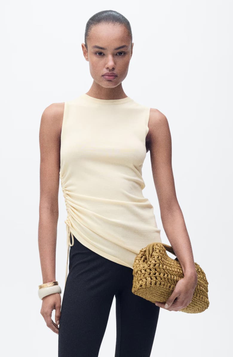 MANGO Side Gathered Tank, Alternate, color, 