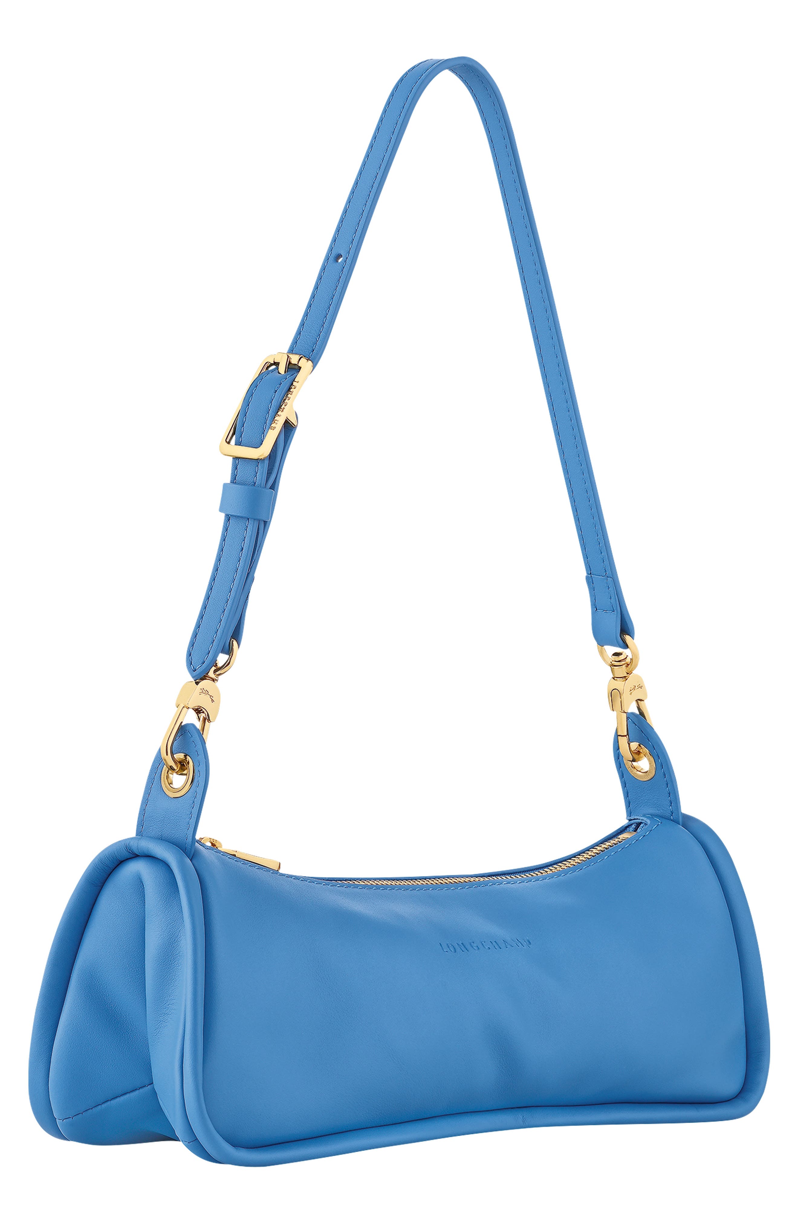 Roseau Small Leather Shoulder Bag, Alternate, color, AZURE