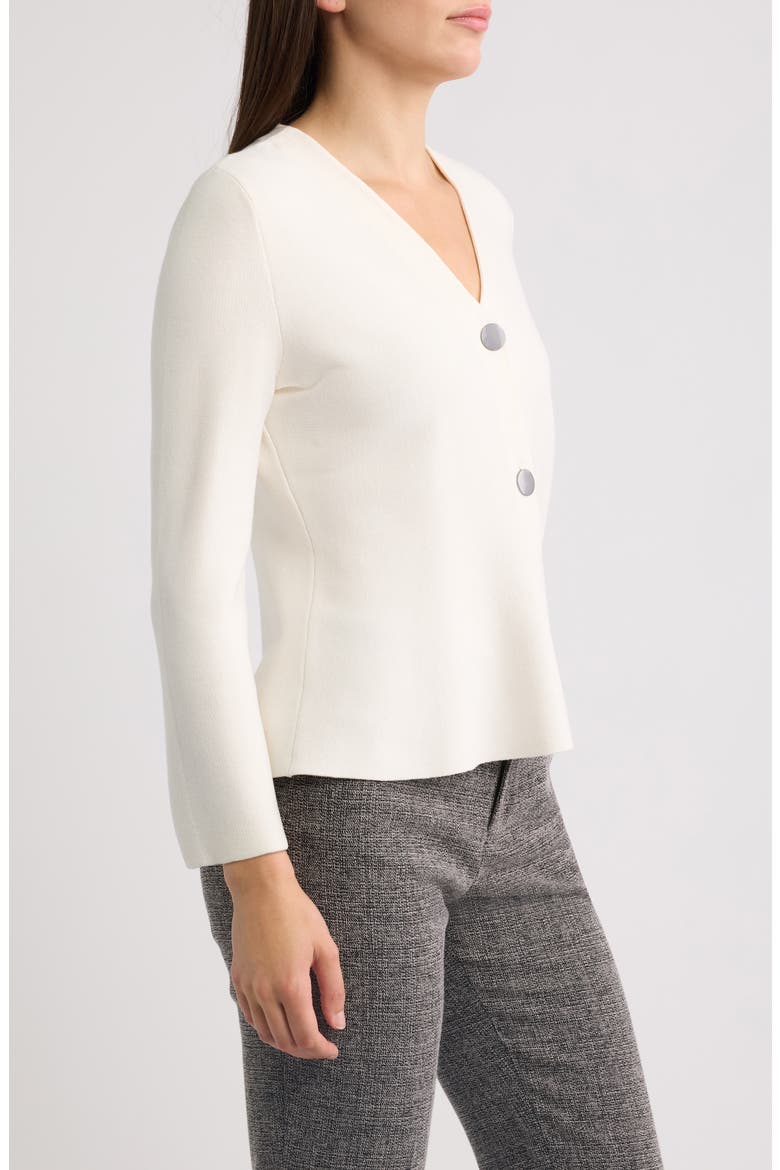 Peplum Cardigan, Alternate, color, WHITE DOVE