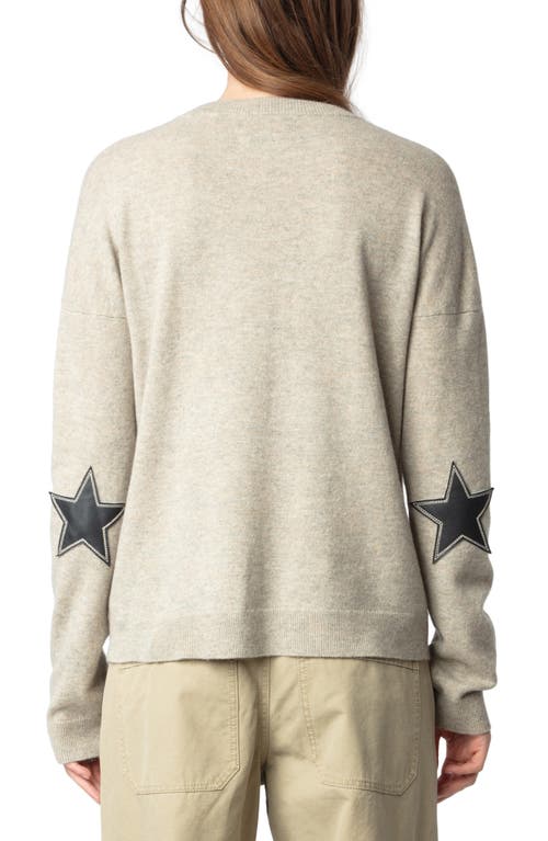Zadig & Voltaire Vivi Patch Cashmere V-neck Sweater In Geology
