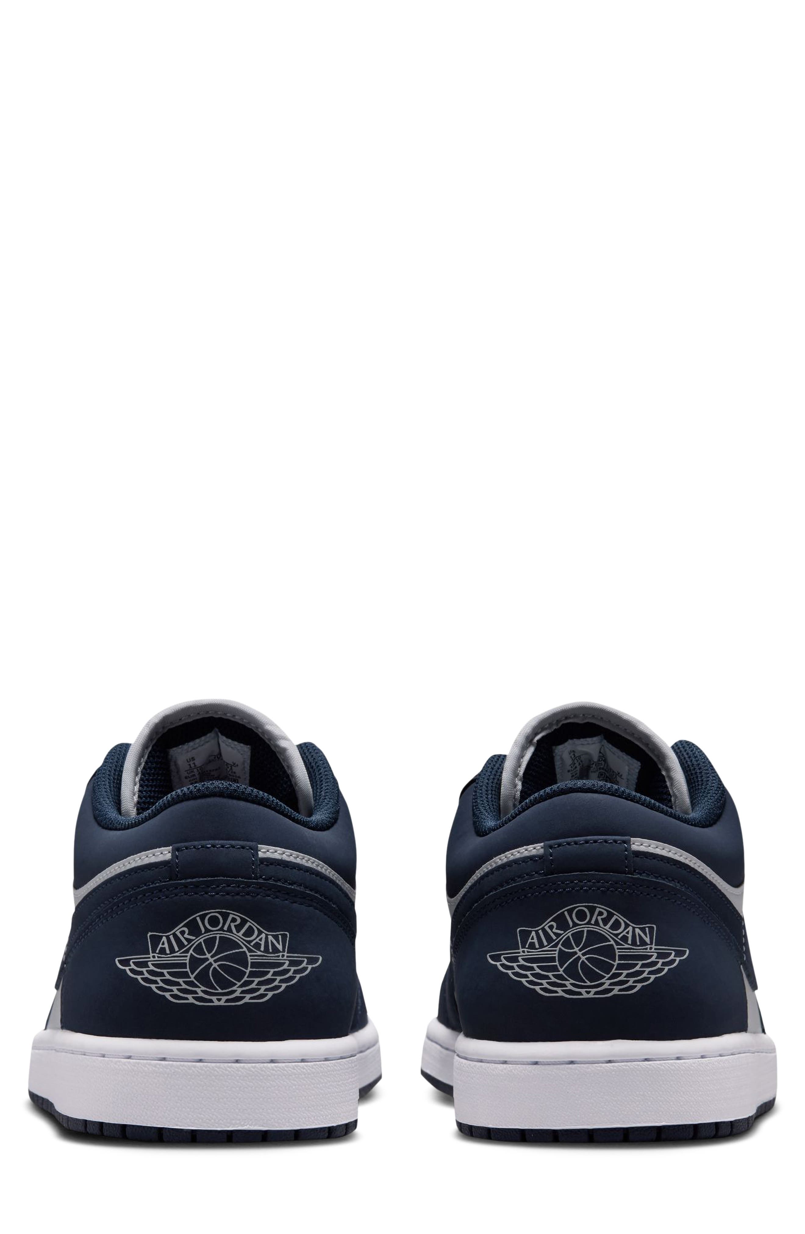 Air Jordan 1 Low Basketball Sneaker, Alternate, color, OBSIDIAN/ GREY FOG