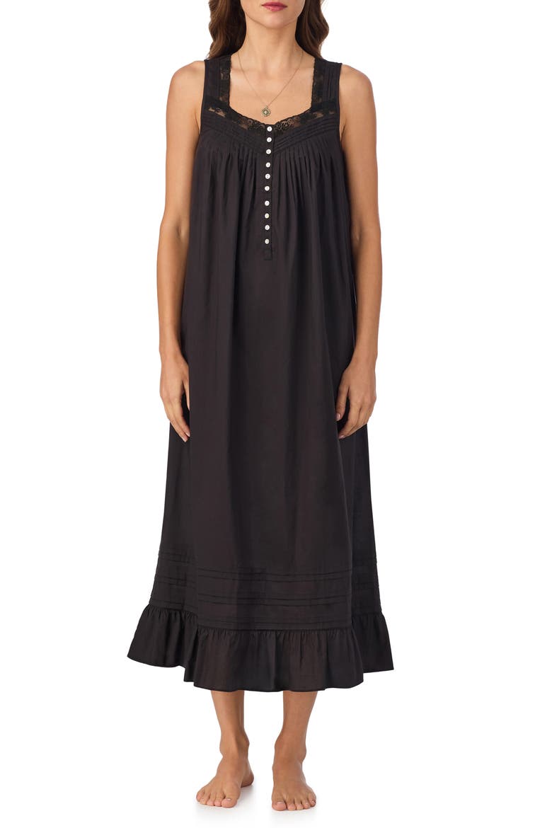 Sleeveless Ballet Nightgown, Main, color, BLACK