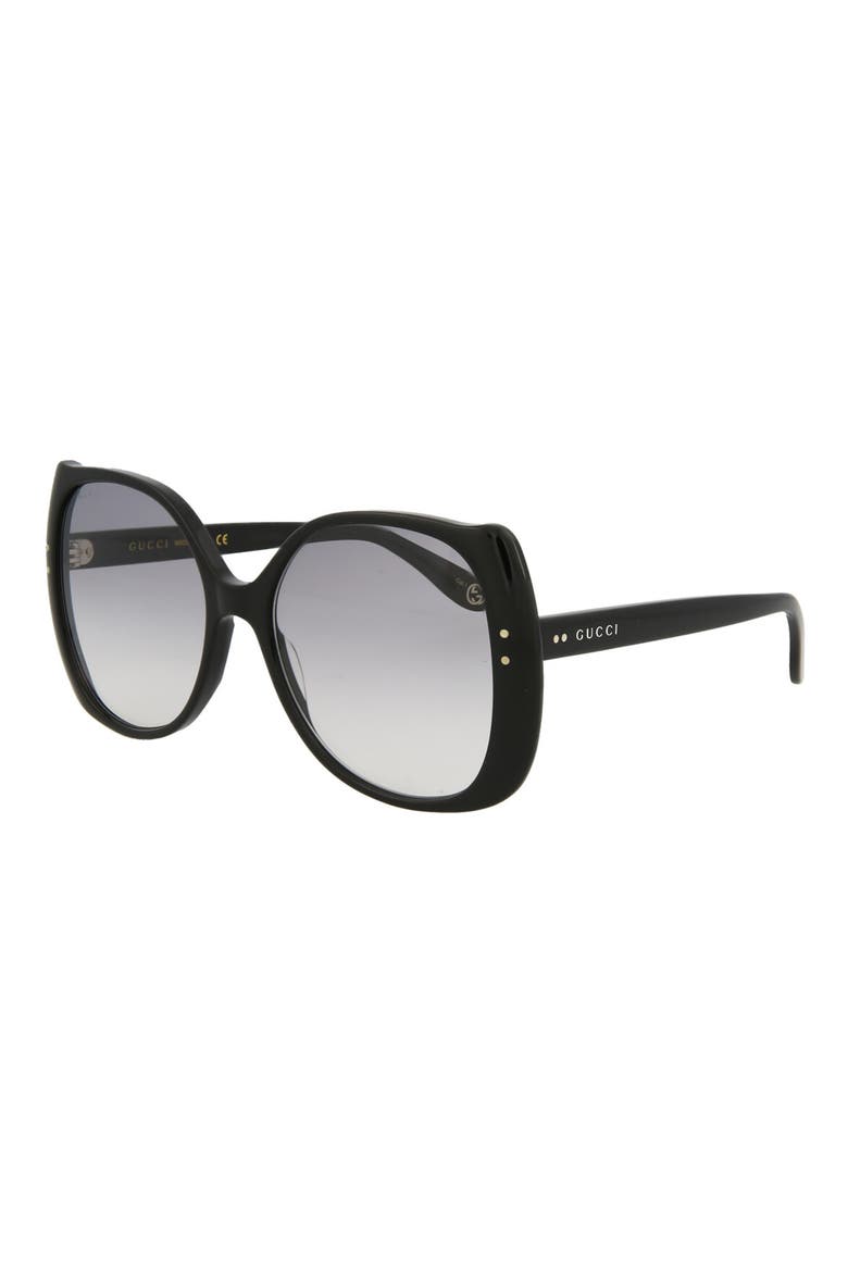 56MM Round/Oval Sunglasses, Alternate, color, BLACK GREY