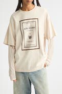 Acne Studios Edra Book Cover Oversize Layered Graphic T-Shirt