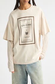 Acne Studios Edra Book Cover Oversize Layered Graphic T-Shirt