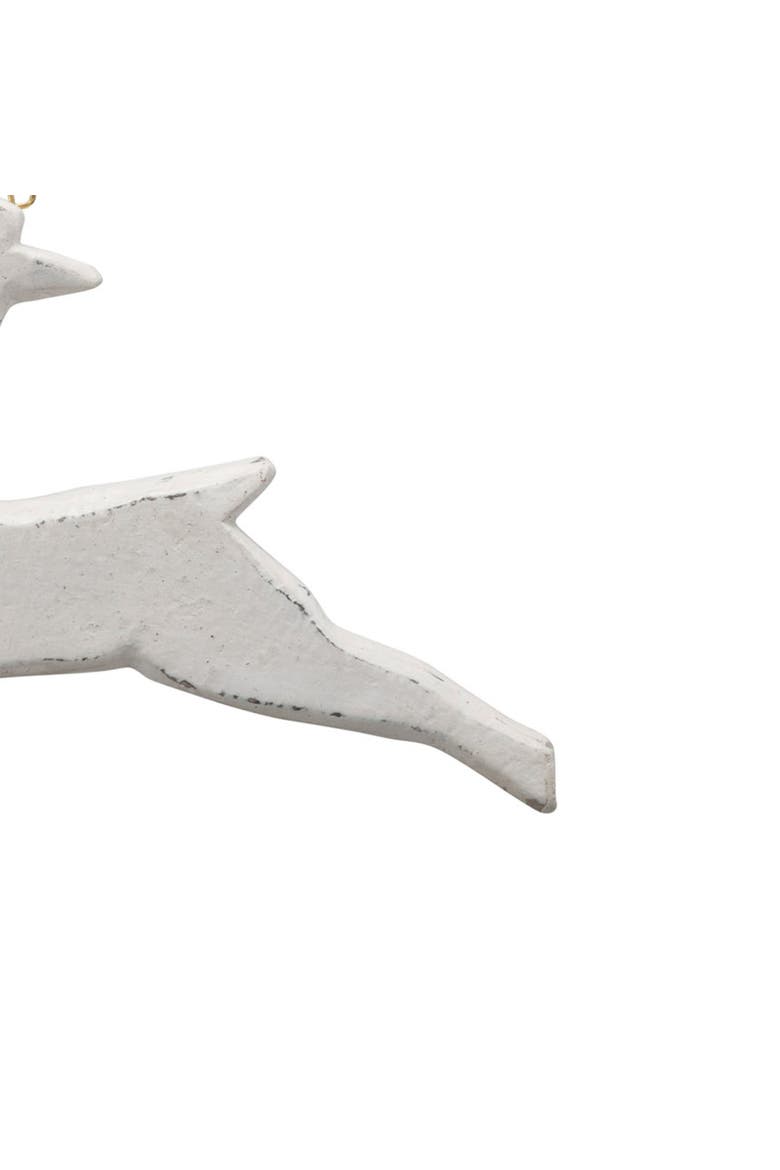 Handmade Paper Mache Deer Ornament, White, Alternate, color, White