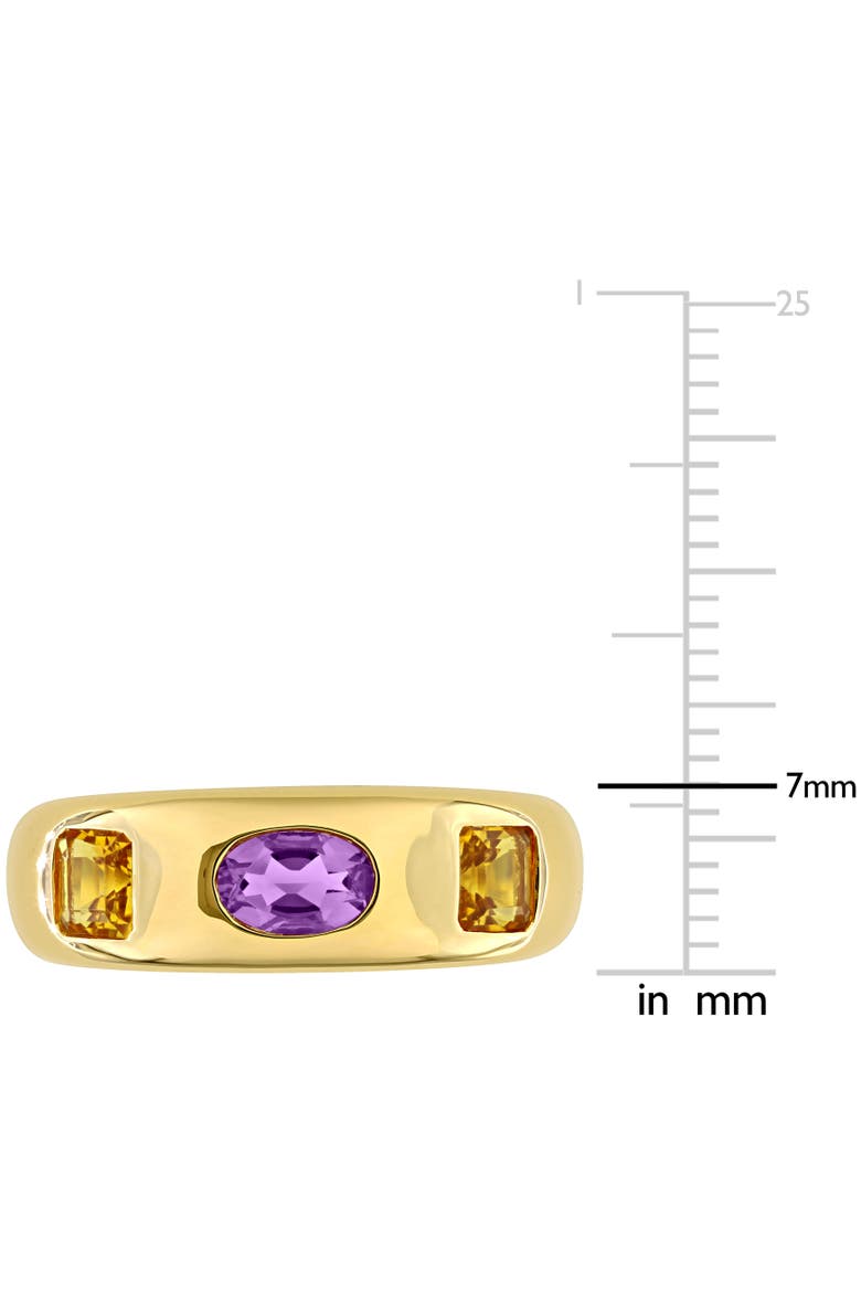 Amethyst Citrine 3-Stone Ring 14k, Alternate, color, Amethyst