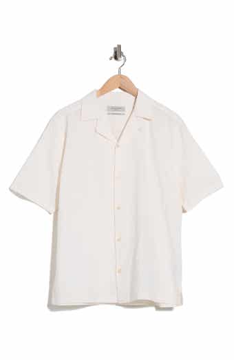 AllSaints Brenne Stretch Organic Cotton Camp Shirt