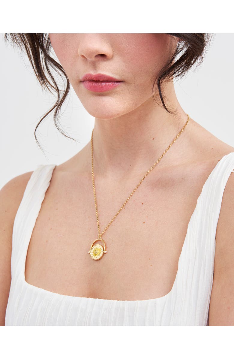 Fable England Sun & Moon Spinner Necklace, Alternate, color, Gold