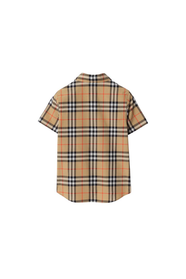 Check Cotton Oxford Shirt, Alternate, color, Sand beige