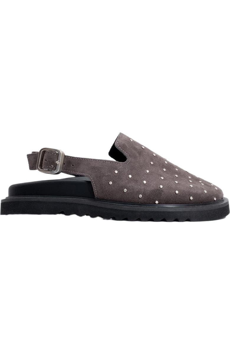 Forever & Always Shoes Our Leather Studded Clogs, Alternate, color, Dark Charcoal Suede