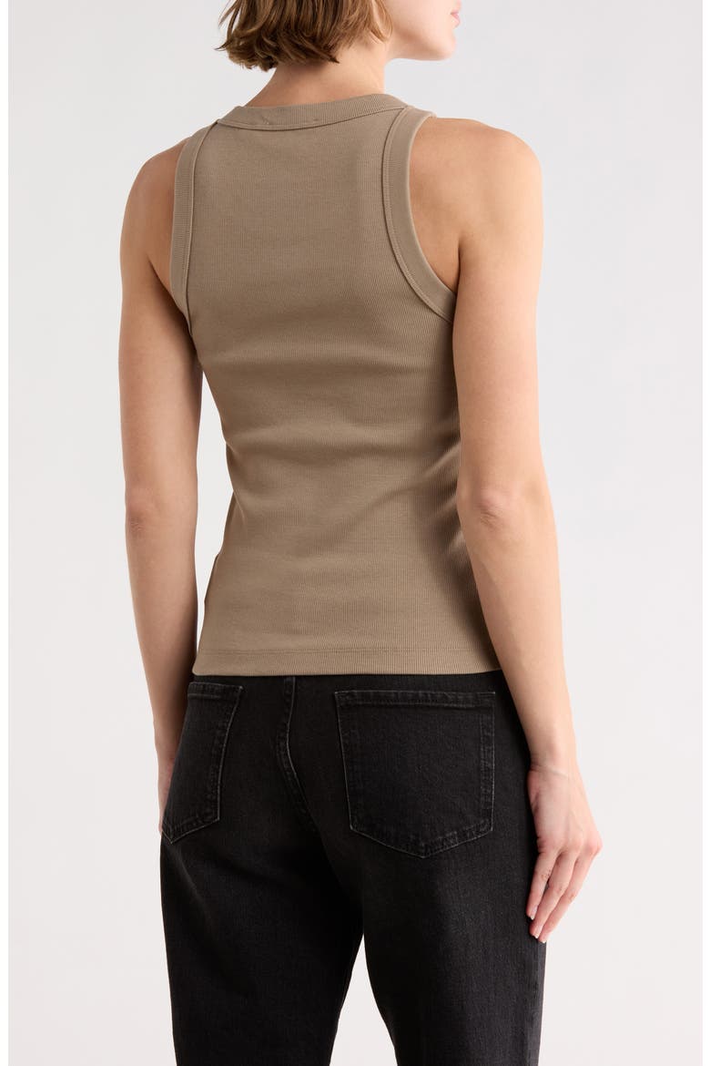 Fitted Ribbed Crop Tank, Alternate, color, TIMBER WOLF