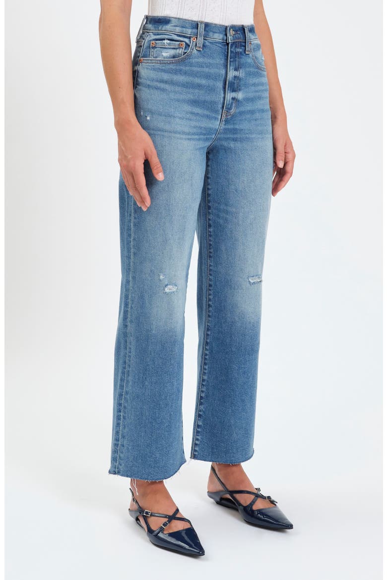 Pleaser High Waist Raw Hem Crop Jeans, Alternate, color, WIDE AWAKE VINTAGE