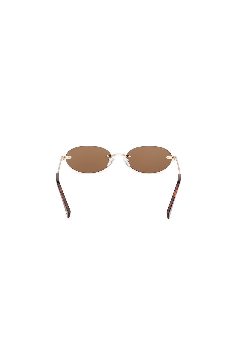 Small Oval Metal Sunglasses, Alternate, color, Gold / Brown