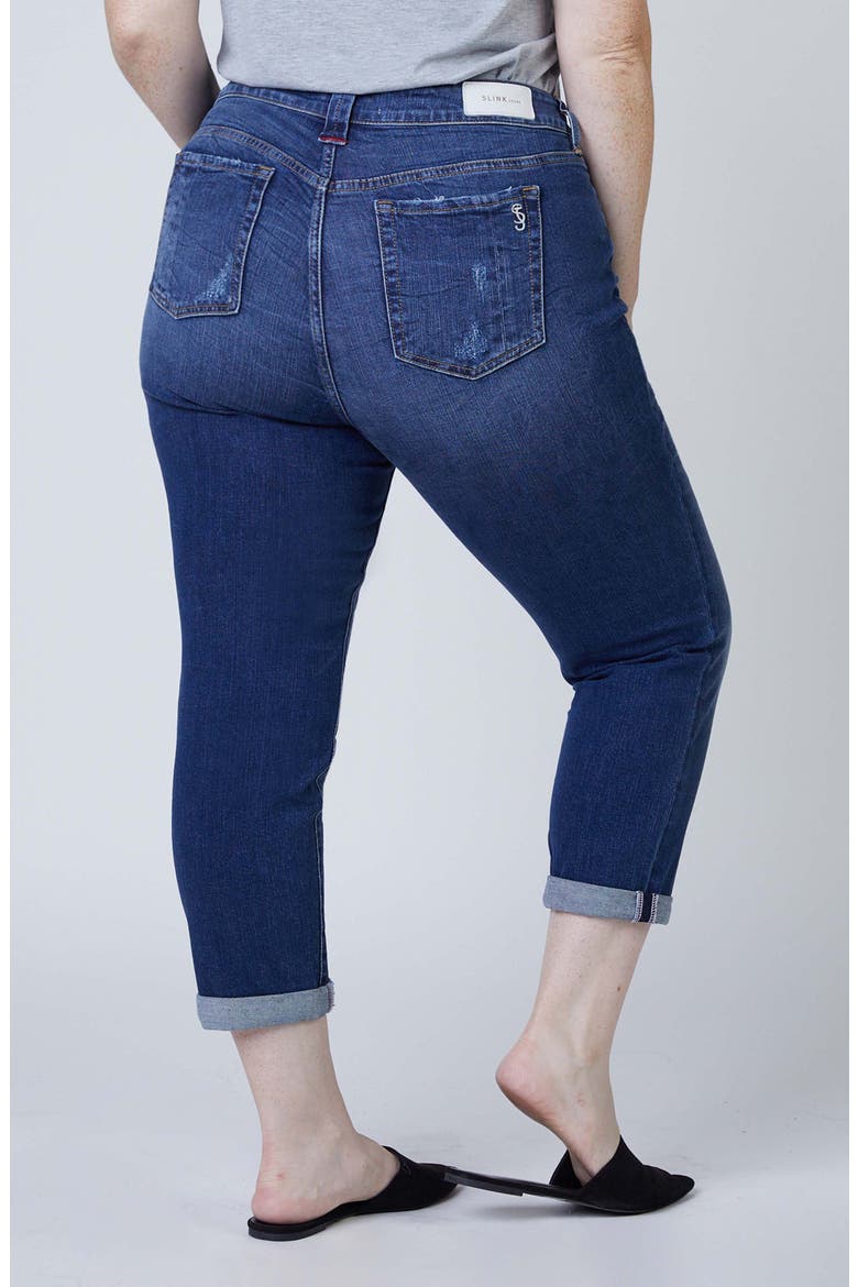 Distressed Crop Boyfriend Jeans, Alternate, color, MARINA