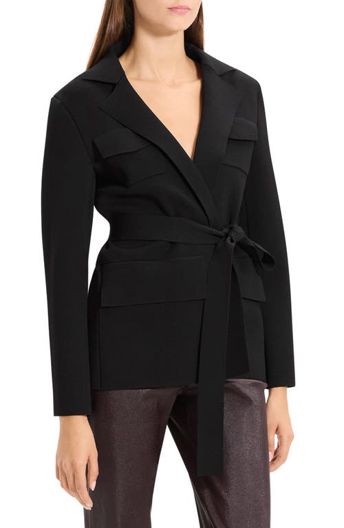 Theory Belted Knit Blazer In Multi
