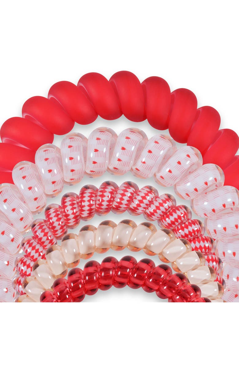 TELETIES Set of 5 Coil Hair Ties, Alternate, color, Soul Mate
