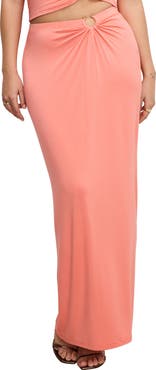 Good American Ruched Jersey Maxi Skirt
