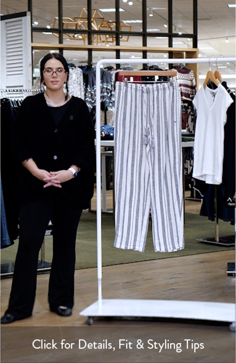 Kapena Stripe Linen Blend Drawstring Pants, sales video thumbnail