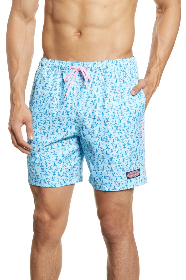Chappy Swim Trunks, Main, color, SEA SPLASH