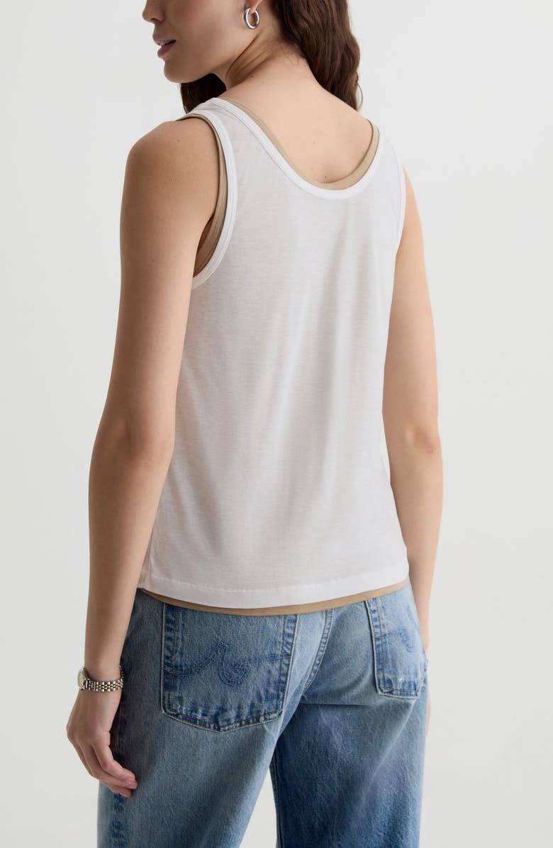 AG Alina Henley Tank, Alternate, color, Powder/Khaki Sand