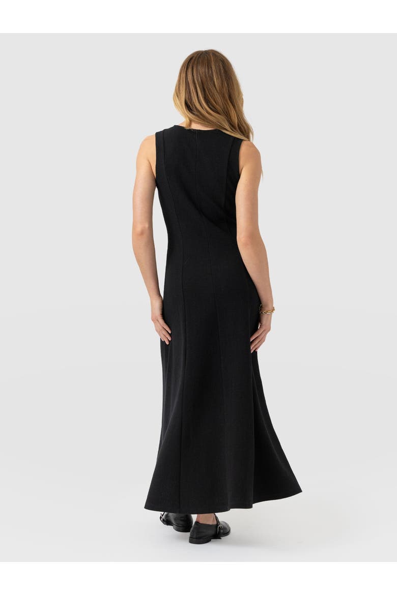 Orla Sleeveless Midi Dress, Alternate, color, Black Textured