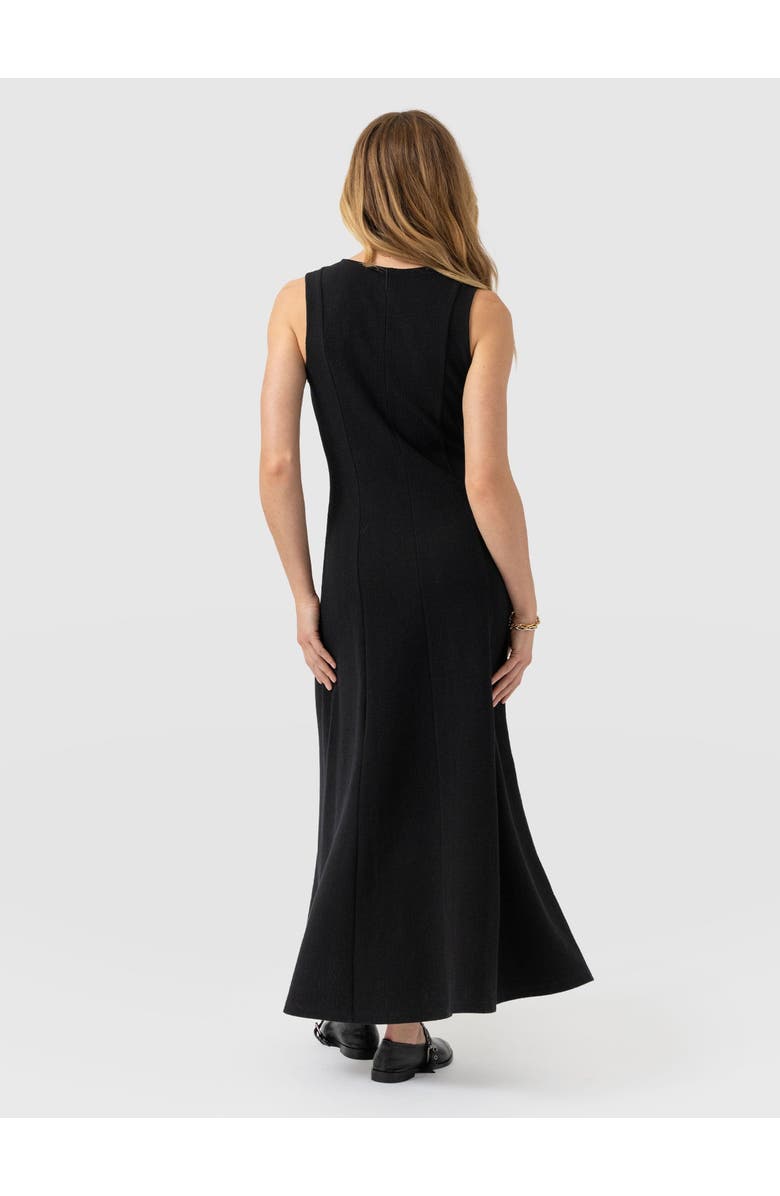 Saint + Sofia Orla Sleeveless Midi Dress, Alternate, color, Black Textured