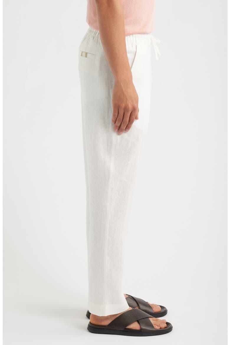 Avila Straight Leg Linen Drawstring Pants, Alternate, color, WHITE-23