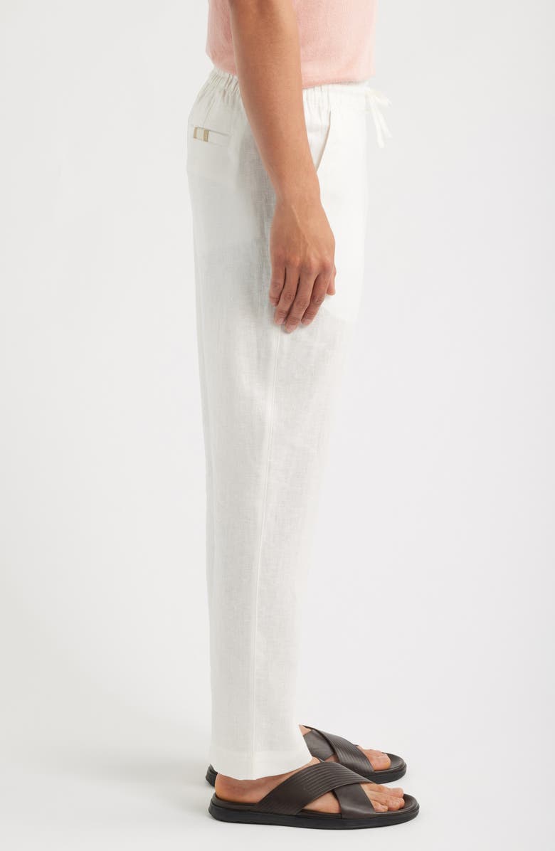 CHÉ Avila Straight Leg Linen Drawstring Pants, Alternate, color, White-23
