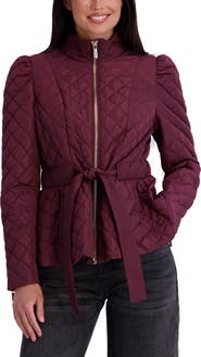 Kensie Quilted Peplum Jacket