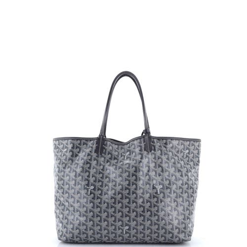Pre-owned Goyard  Goyard Saint Louis Tote Coated Canvas Pm In Gray