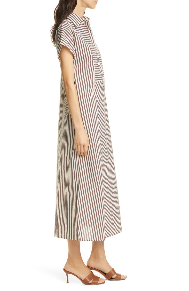 SEVENTY VENEZIA Seventy Striped Popover Midi Dress, Alternate, color,
