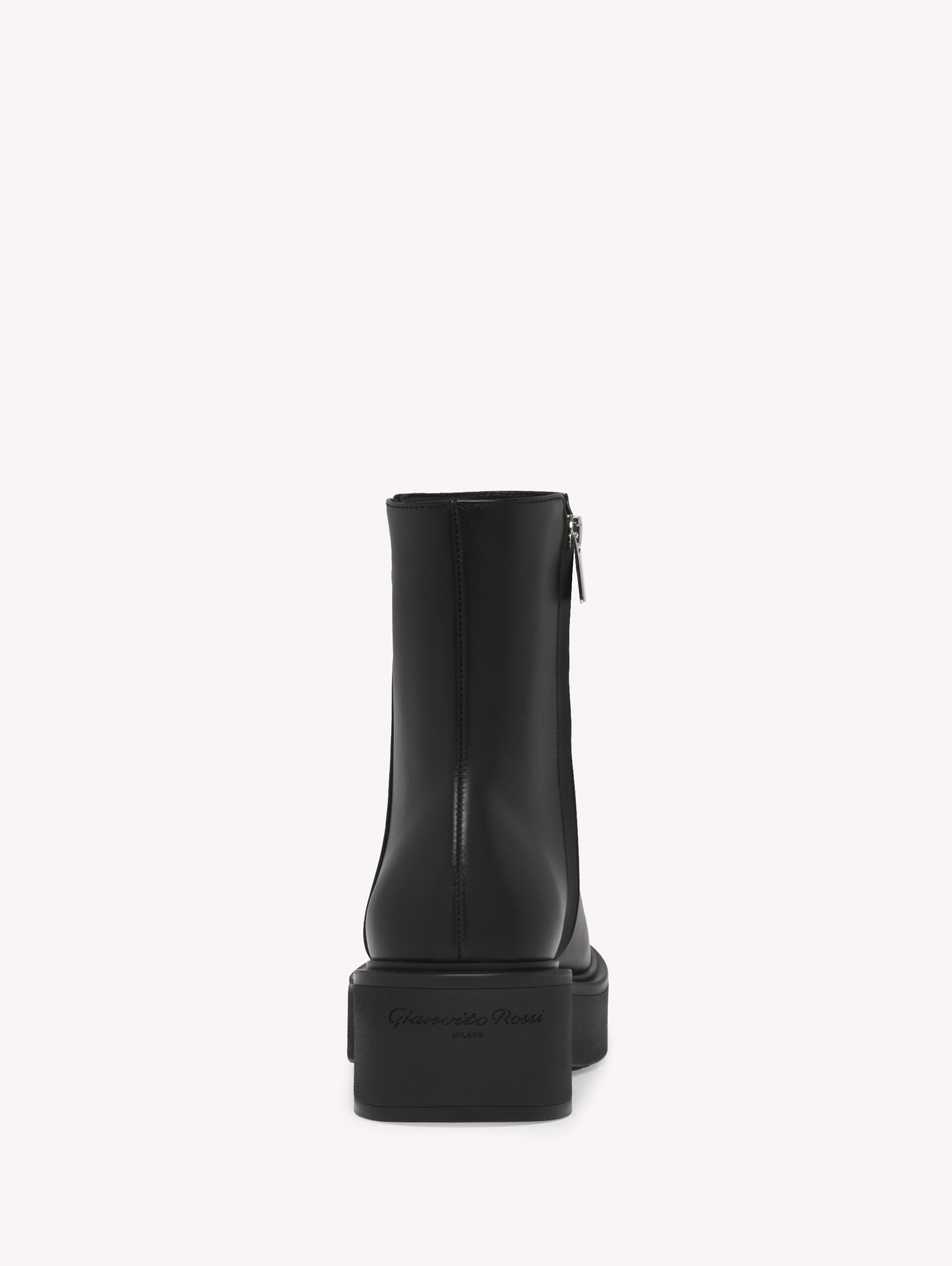 Gianvito Rossi Hiro Bootie Biker, Alternate, color, Black Calf Leather