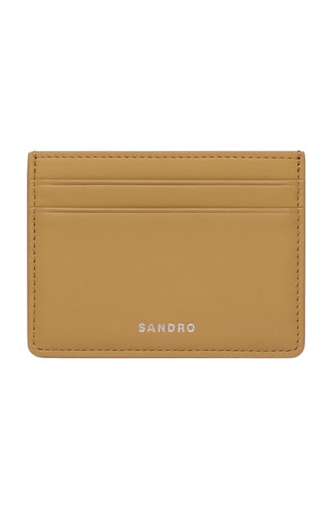 Leather logo card holder