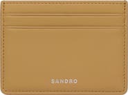 SANDRO Leather logo card holder