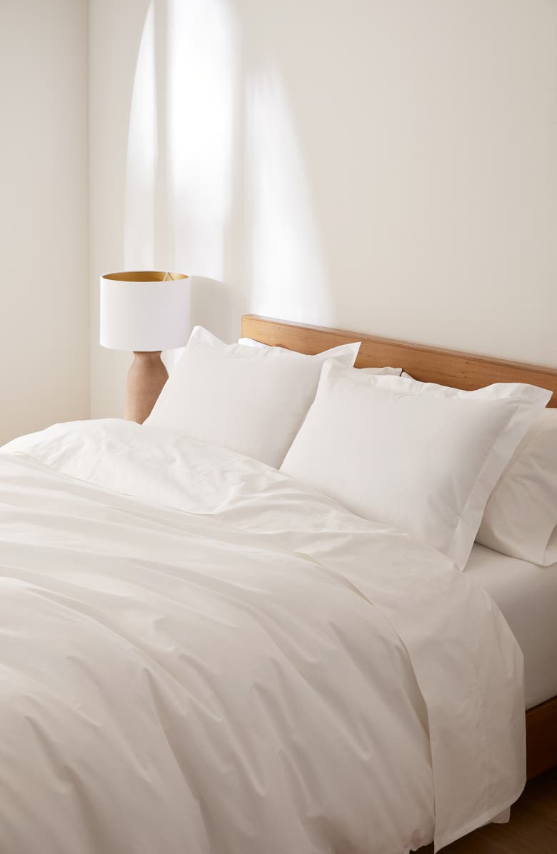 Coyuchi Heritage 400 Thread Count Organic Cotton Percale Sheet Set, Alternate, color, Alpine White