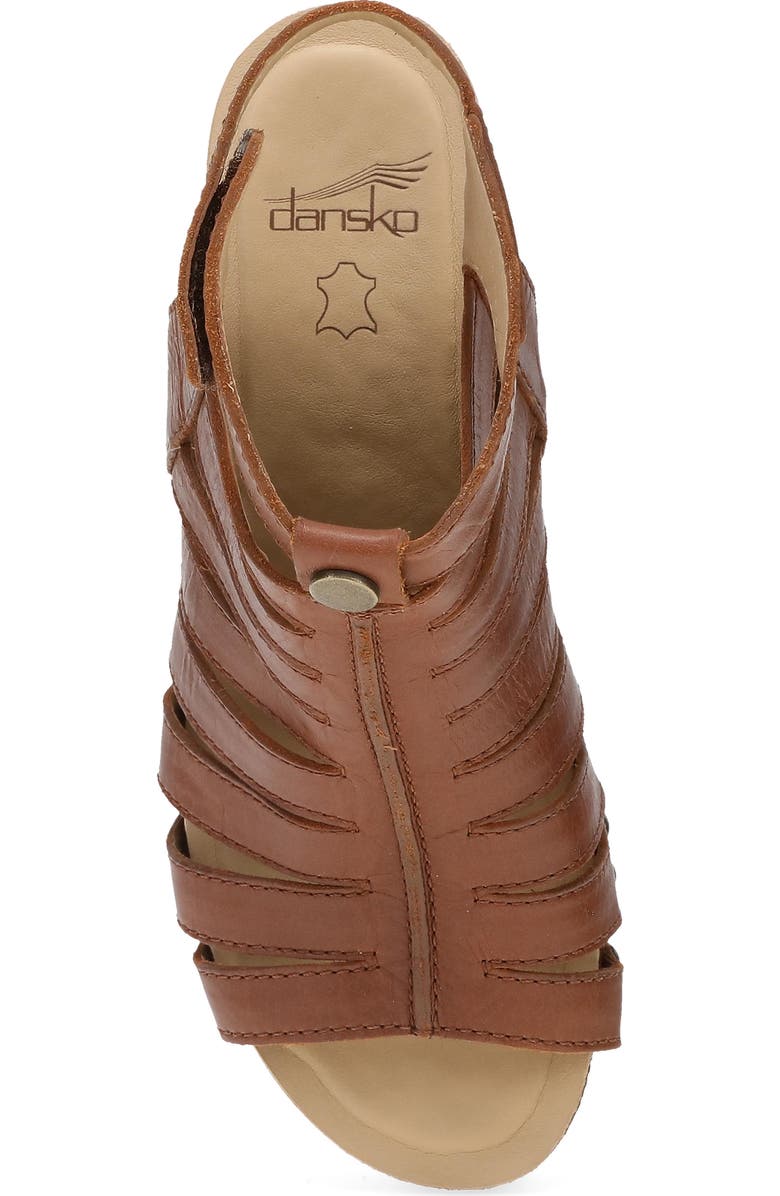 Dansko Adie Ankle Strap Platform Wedge Sandal, Alternate, color, Tan Calf