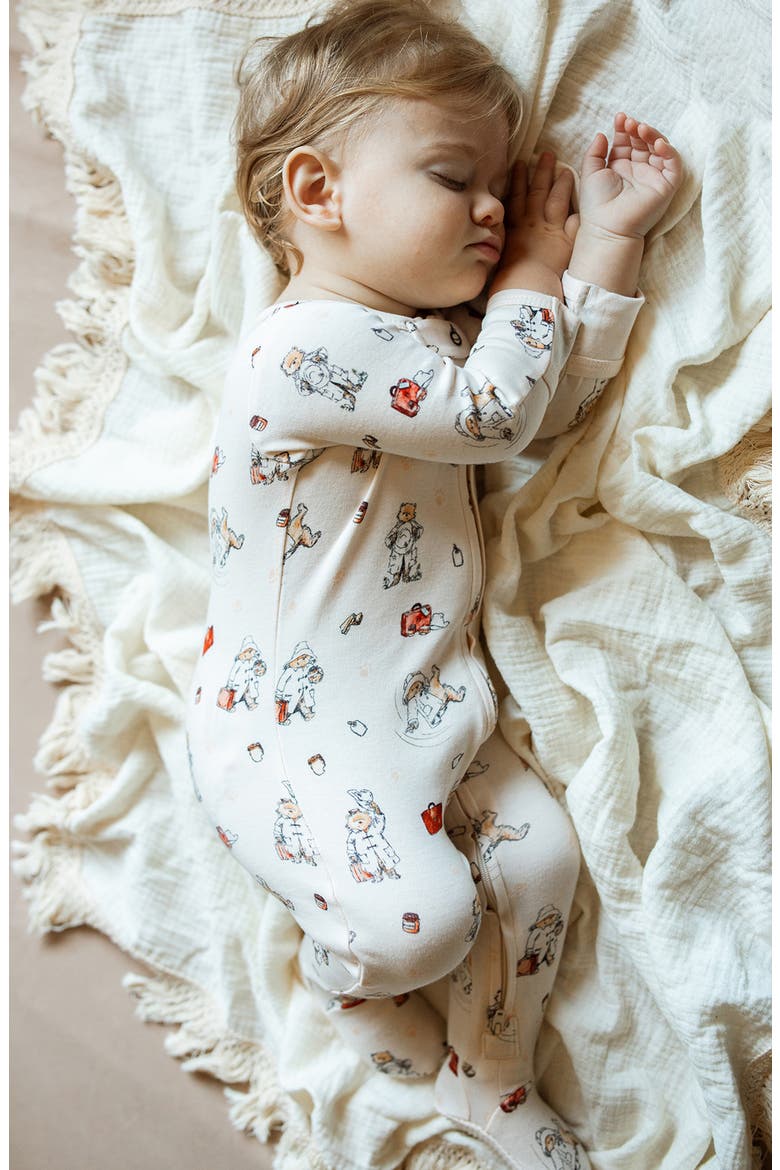x Paddington Fitted One-Piece Organic Cotton Footie Pajamas, Alternate, color, ADVENTURE PADDINGTON