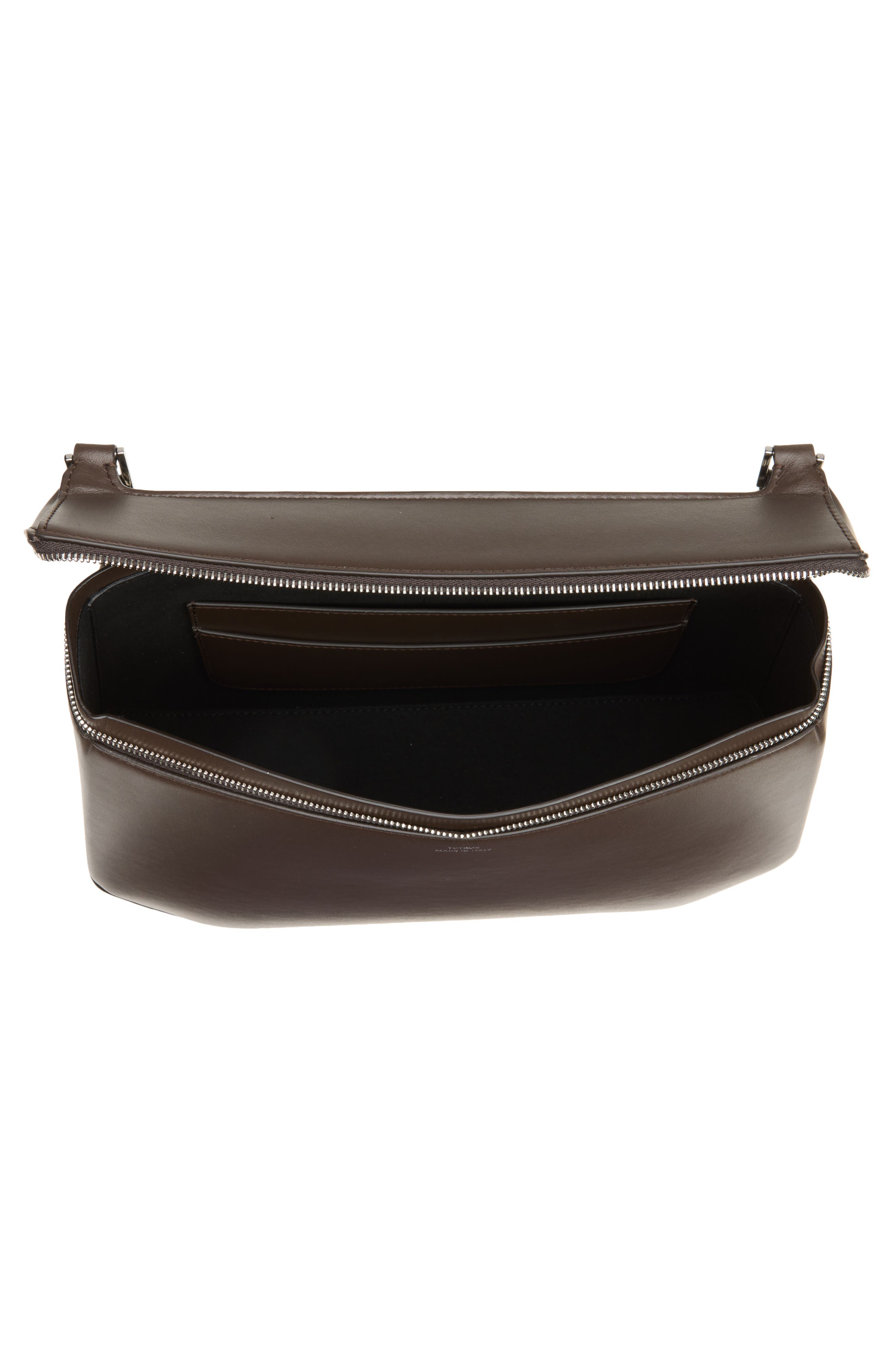 Clip Leather Shoulder Bag, Alternate, color, BROWN