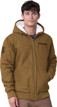 G-III SPORTS BY CARL BANKS Men's G-III Sports by Carl Banks Tan Seattle Kraken Build Up Full-Zip Hoodie Jacket