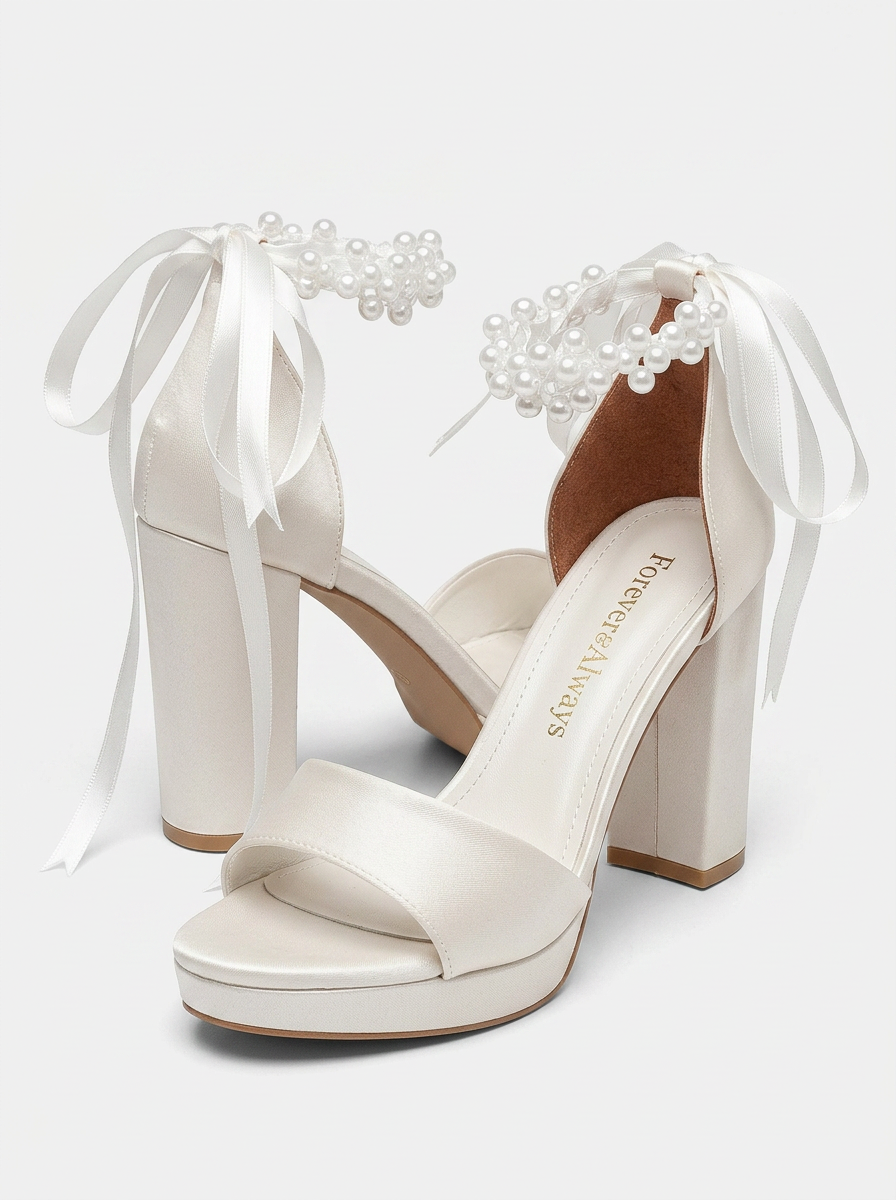 Maera Block Heel Bridal Sandal, Alternate, color, Ivory