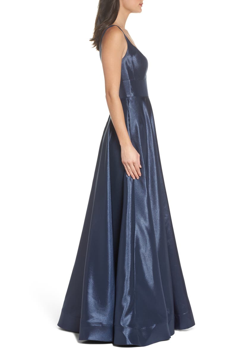 La Femme Mikado A-Line Gown, Alternate, color, 