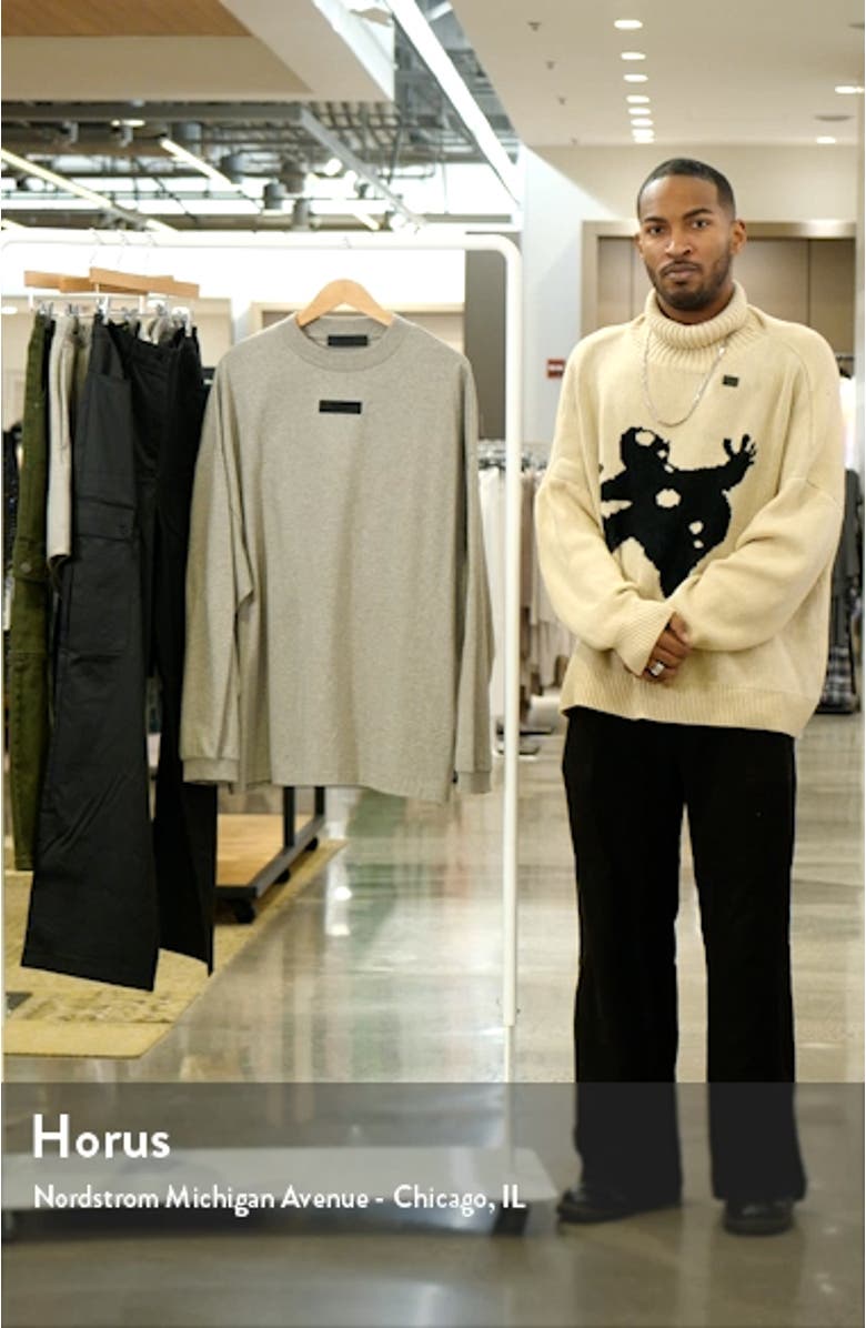 Logo Heathered Long Sleeve Cotton T-Shirt, sales video thumbnail