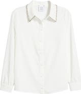 NIKKI LUND Sylvi Rhinestone Collar Shirt